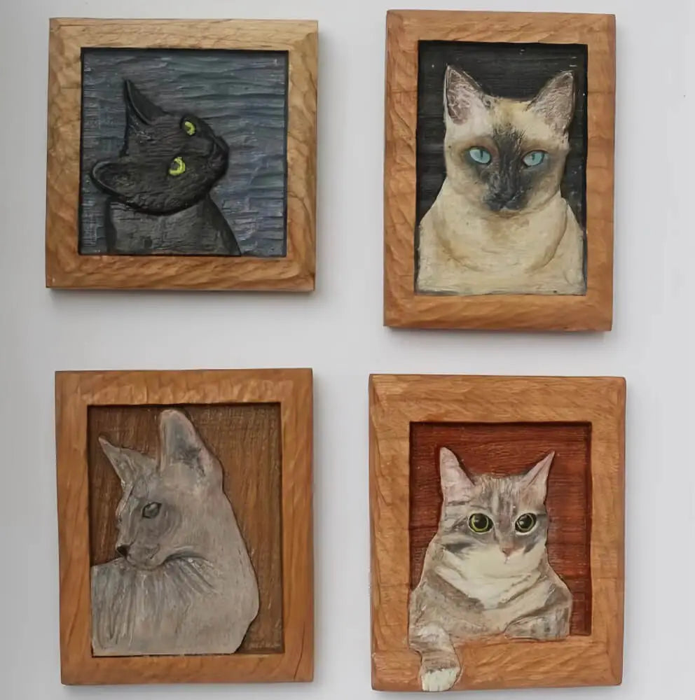 Tailored Pet Portrait Fridge Magnet in Wood