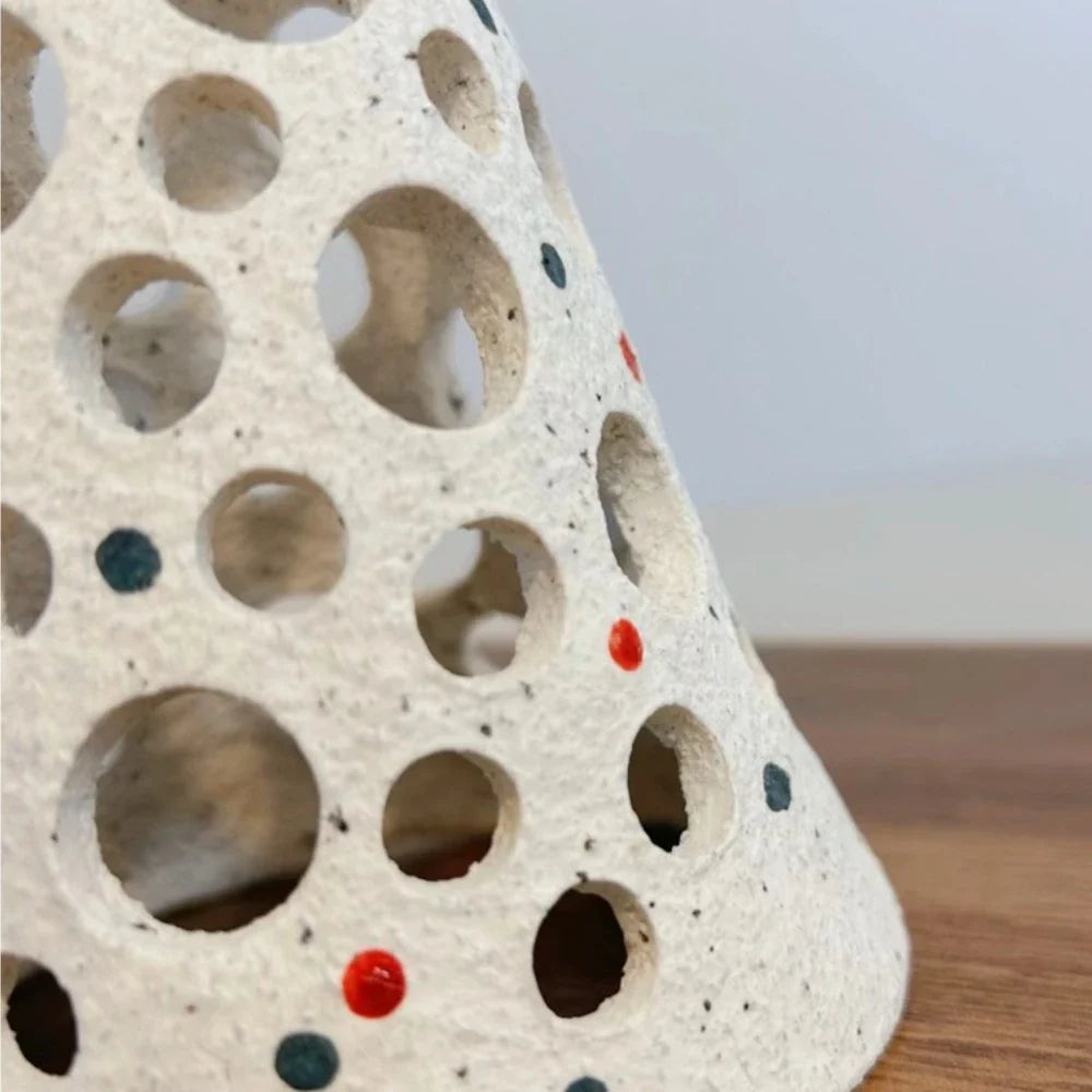 Handcrafted Ceramic Christmas Tree Candle Holder