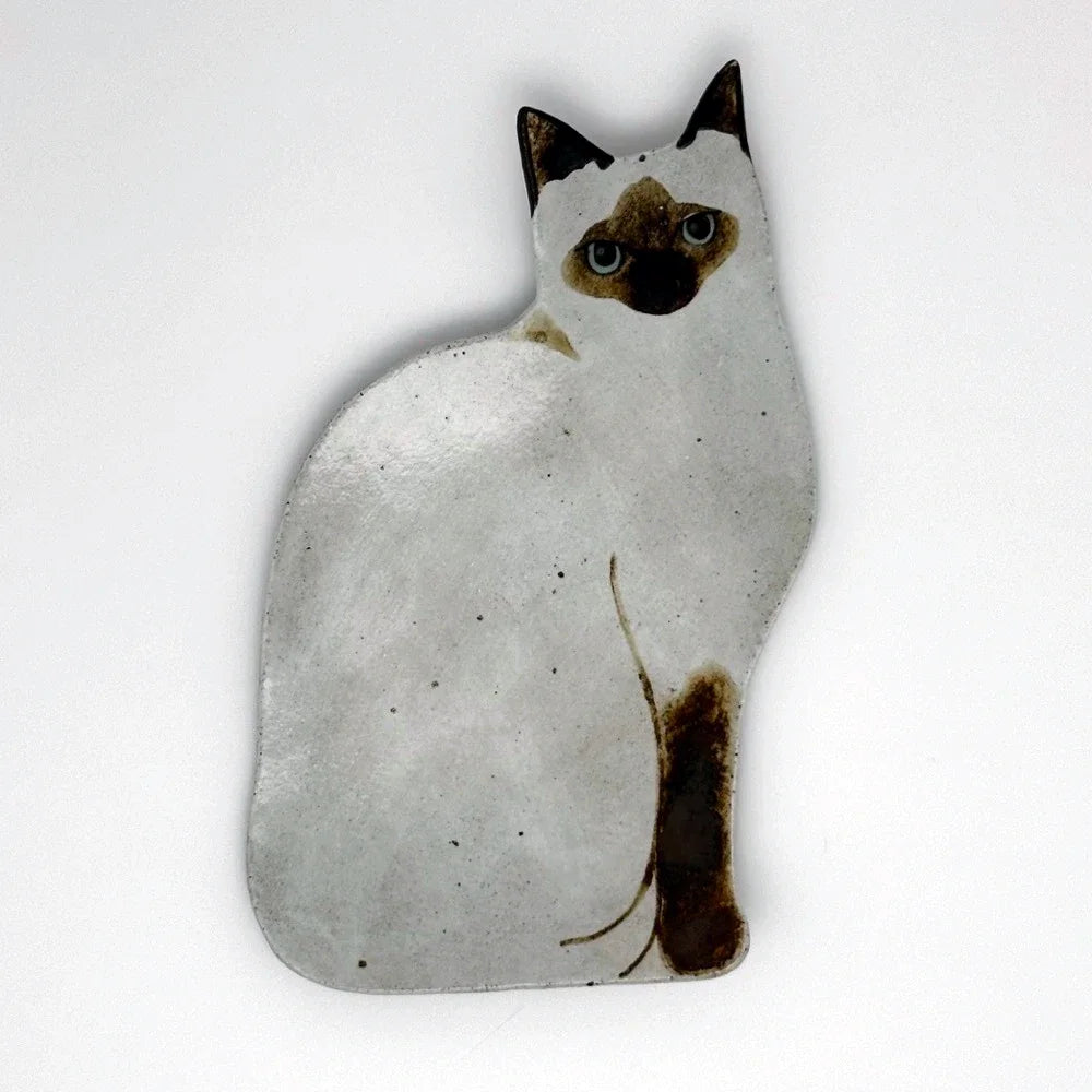 Purrfectly Painted Cat Plate - Siamese Cat