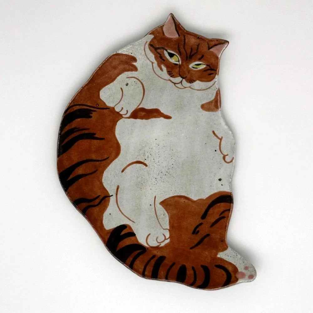 Purrfectly Painted Cat Plate - Chubby Cat