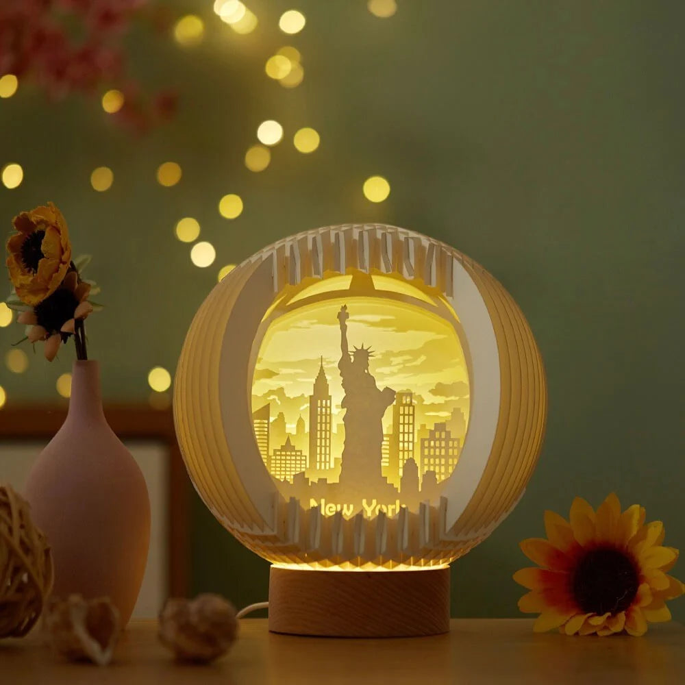 3D Stereoscopic LED Paper Carving Lamp