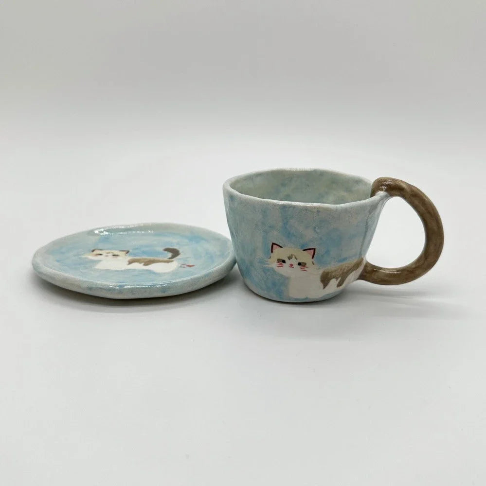 Tailored Pet Portrait Cup & Saucer Set -- Chibi Version