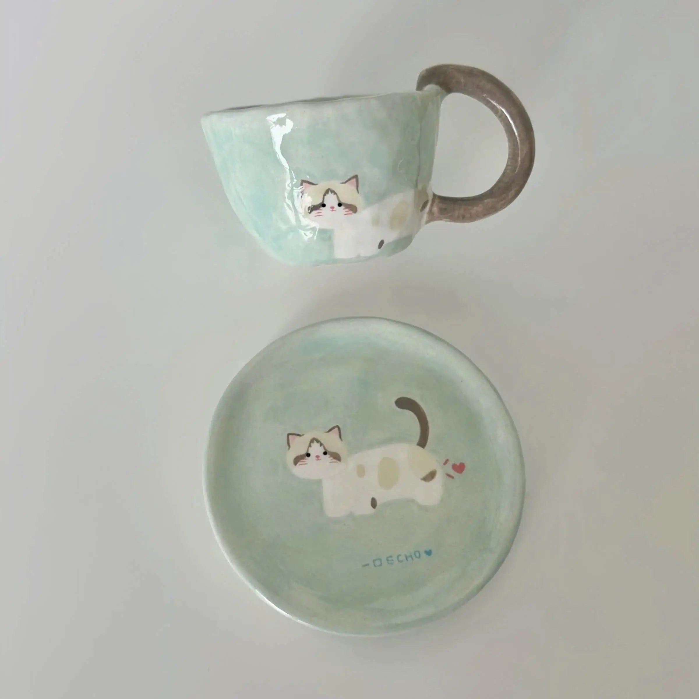 Tailored Pet Portrait Cup & Saucer Set -- Chibi Version